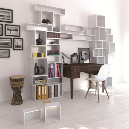 White shelving in the interior