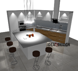 Kitchen design with lighting