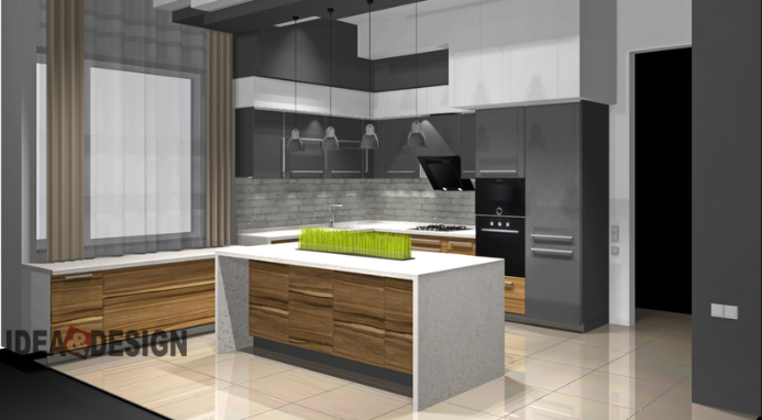 Design kitchen project for a country house