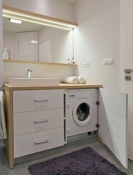 Bathroom furniture with built-in appliances